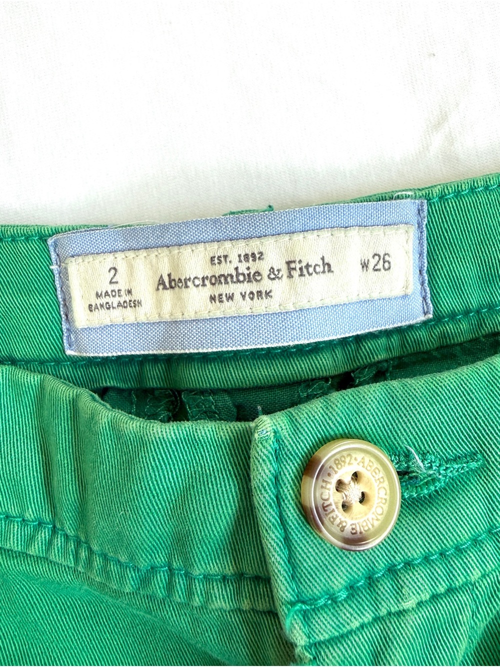 Abercrombie & Fitch Emerald Green Low Rise Cotton Shorts - Picture 3 of 6